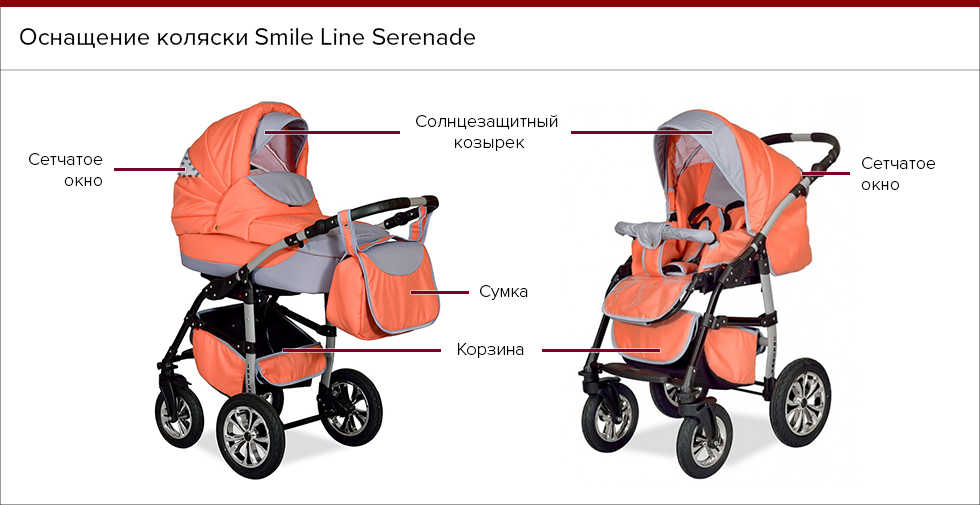 Оснащение коляски Smile Line Serenade 2 в 1.